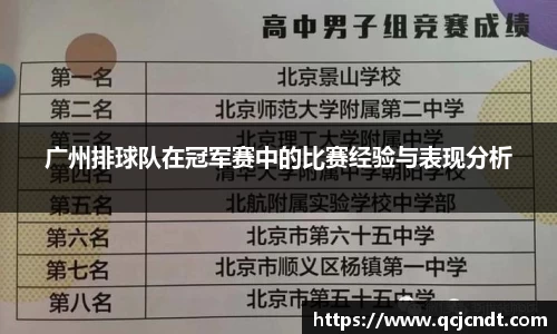 广州排球队在冠军赛中的比赛经验与表现分析